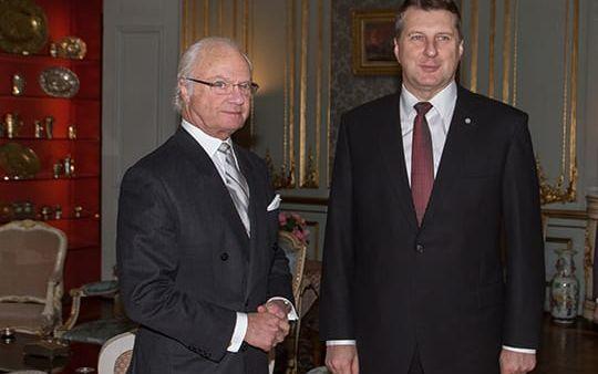 I början av januari gav kungen audiens för Lettlands president Raimonds Vējonis på Kungliga slottet. Det var president Raimonds Vējonis första resa till Sverige efter att han tillträdde sin post i juli 2015. Foto: Kunghuset.se