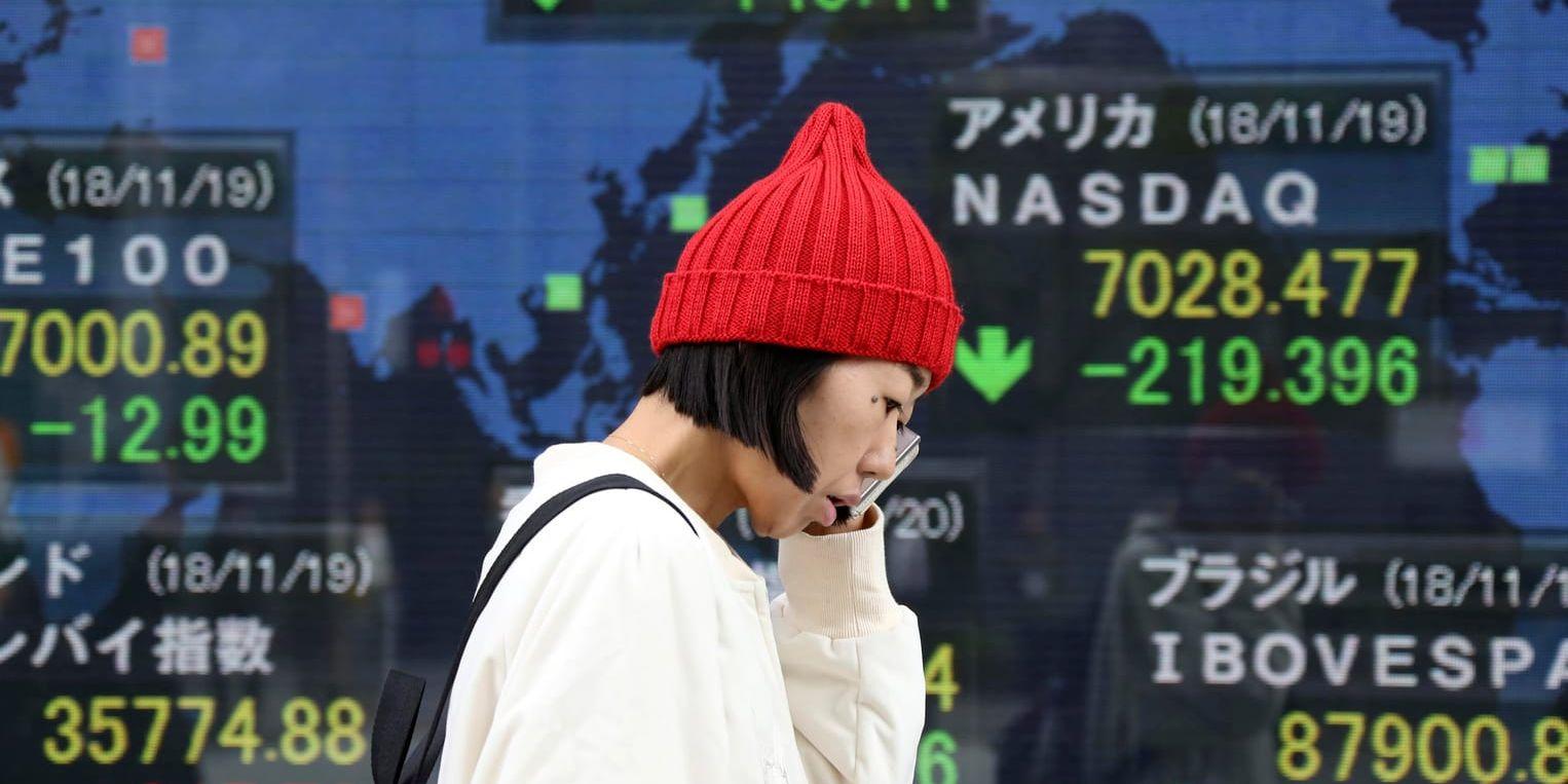 Tokyobörsen fortsatte nedåt på onsdagen. Arkivbild.