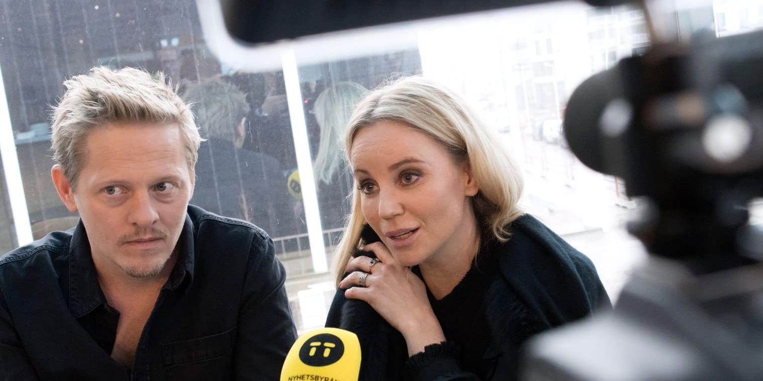 Efterlängtade. Thure Lindhardt och Sofia Helin inför premiären av Bron IIII (Bron 4). 