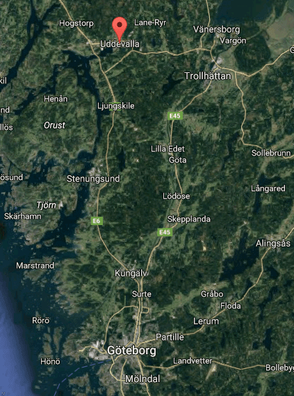Brottet misstänks ha begåtts i Uddevalla. Bild: Google map