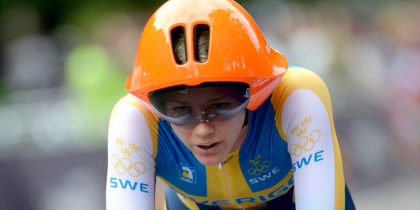 Emilia Fahlins brittiska lag Wiggle fick nöja sig med en fjärdeplats när cykel-VM i Innsbruck inleddes med lagtempo. Arkivbild.