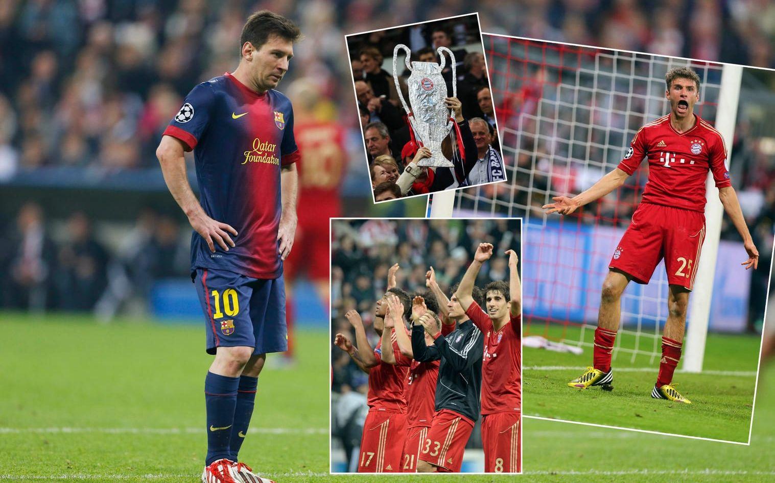 4. Gigantmötet mellan Bayern München och Barcelona i Champions League-semifinalen 2013 slutade med en förnedring. Tyskarna vann hemmamatchen med 4–0, och returen på Camp Nou med 3–0. Ja, det blev 7–0 sammanlagt. Ofattbart. Foto: Bildbyrån