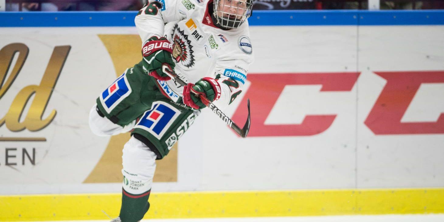 Frölundas Rasmus Dahlin väntas bli först vald i NHL-draften i juni. Arkivbild.