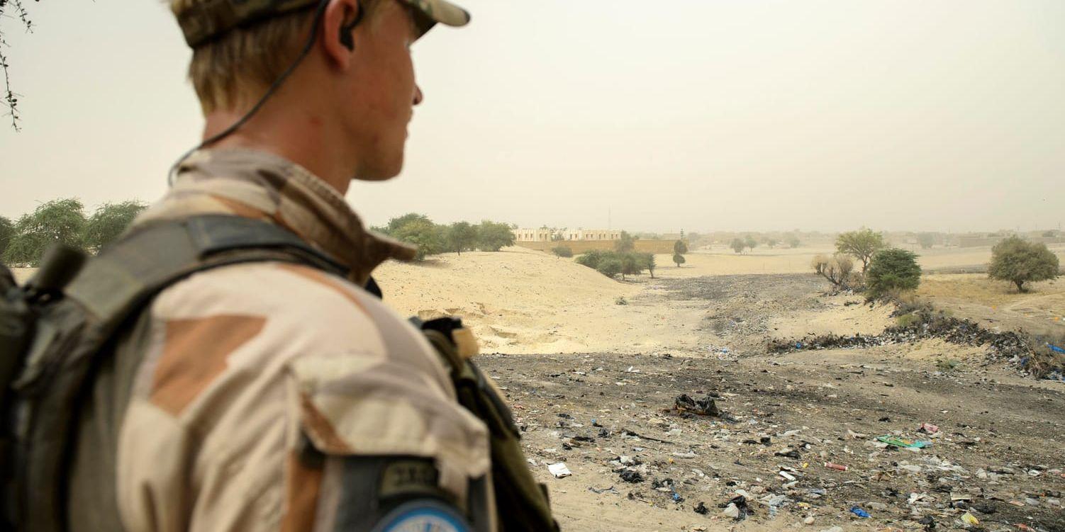 En svensk FN-soldat i norra Mali. Arkivbild.