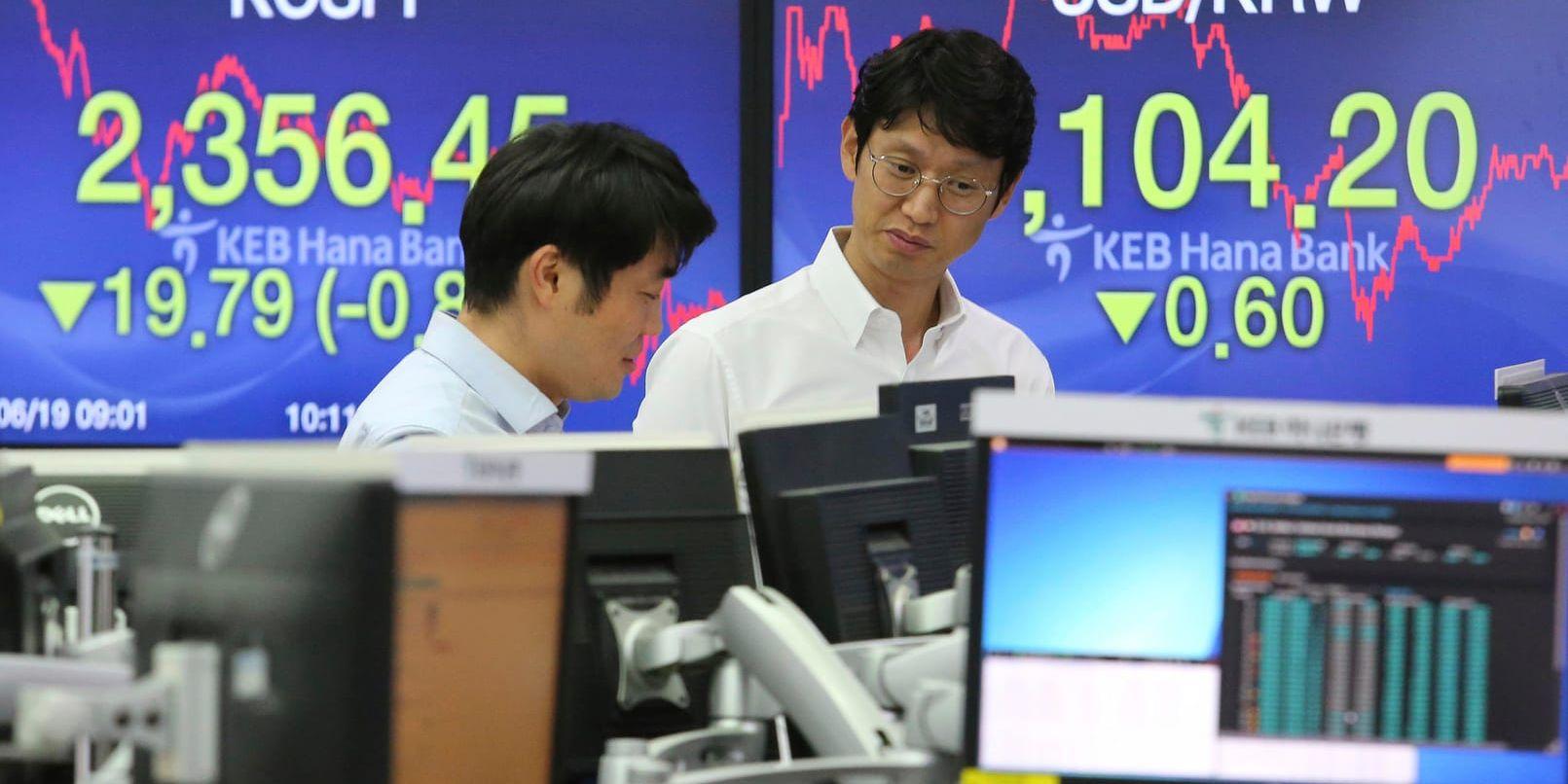 I tisdags backade många börser runtom i världen. Bild från Seoul.