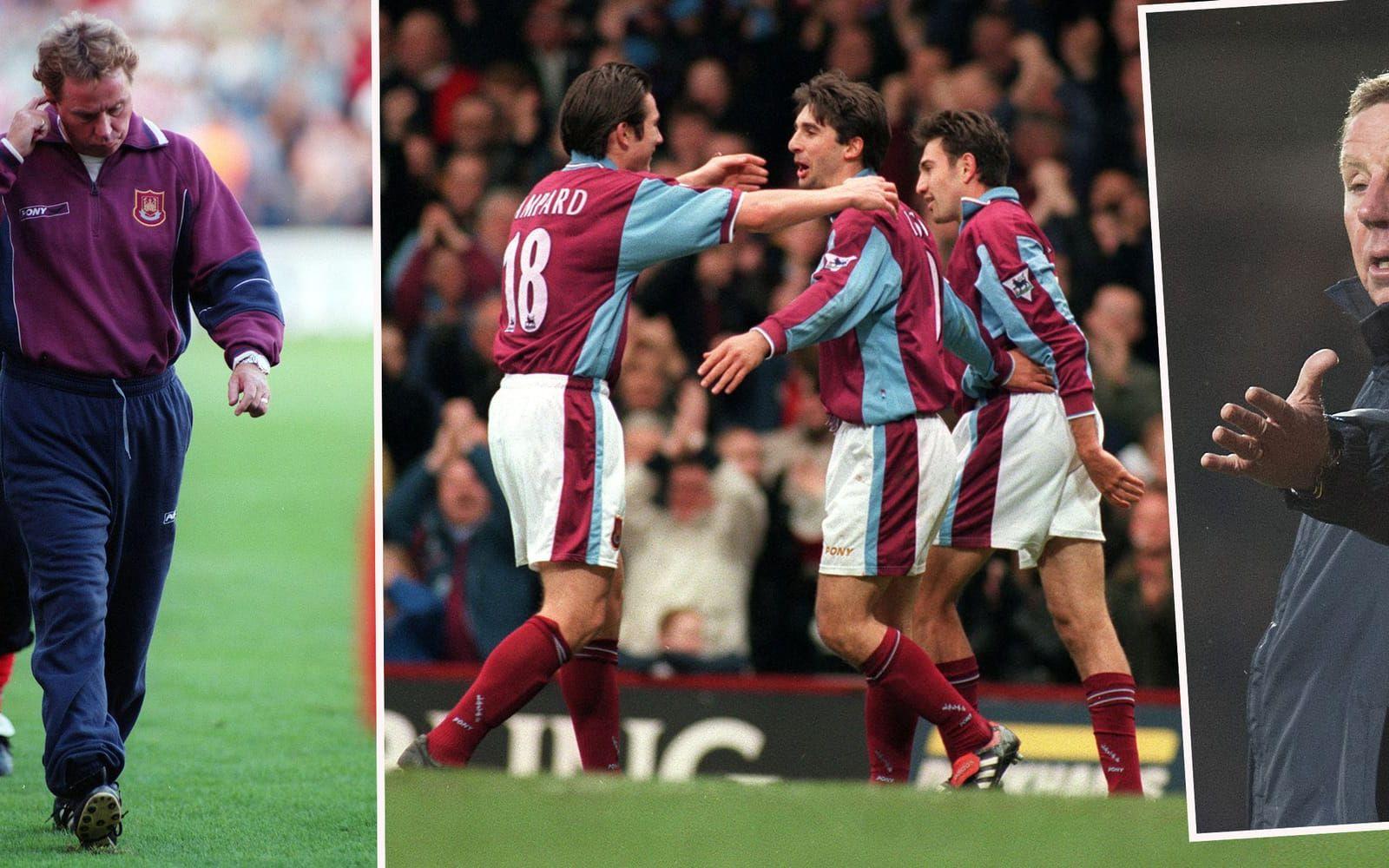 <strong>2. West Ham.</strong> Under Harry Redknapps ledning hade klubben ett lag fullt av talanger i mitten av 1990-talet. Foto: Bildbyrån/TT