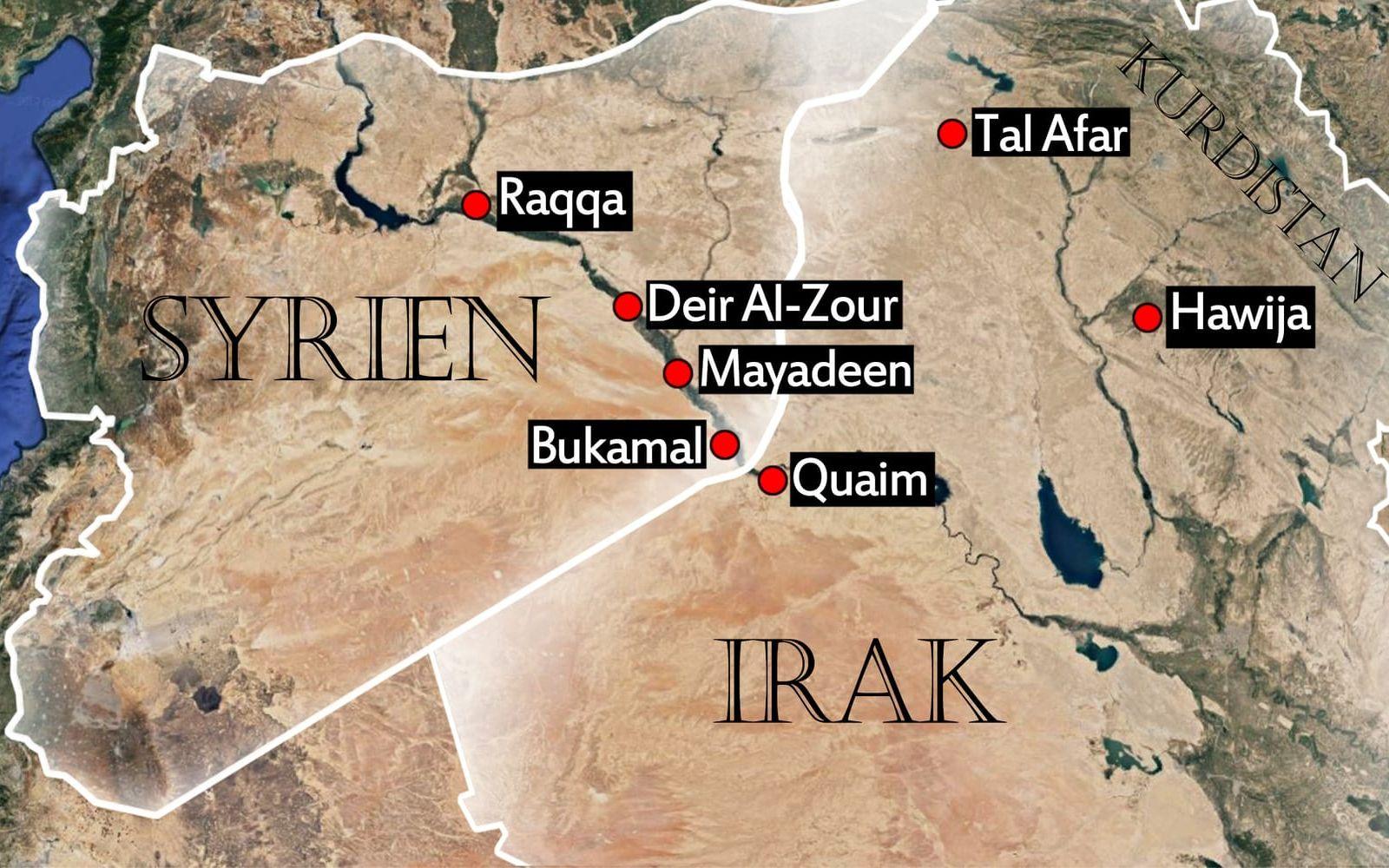 IS har fortfarande kontrollen över sju städer och stora glesbefolkade områden som omgärdar vissa av städerna.