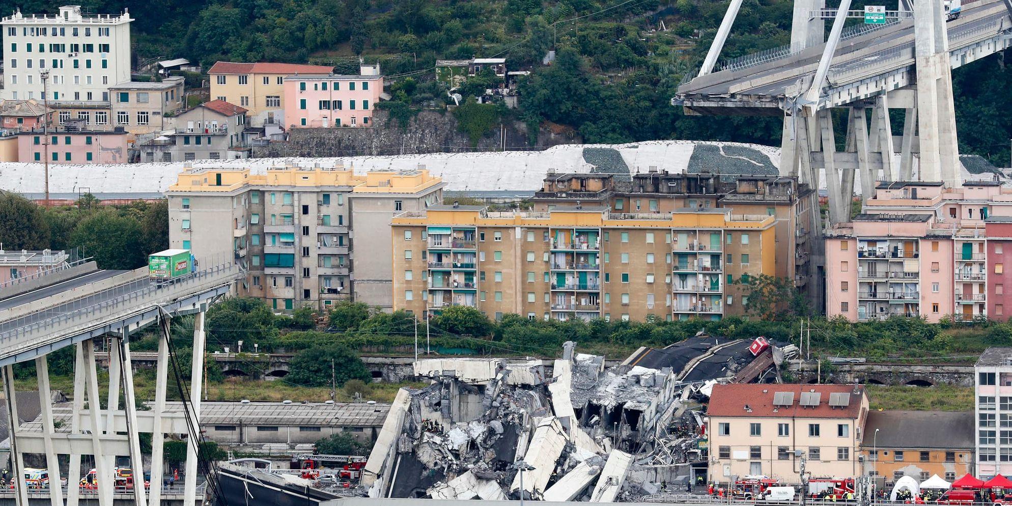 Många människor miste livet när motorvägsbron i Genua rasade.