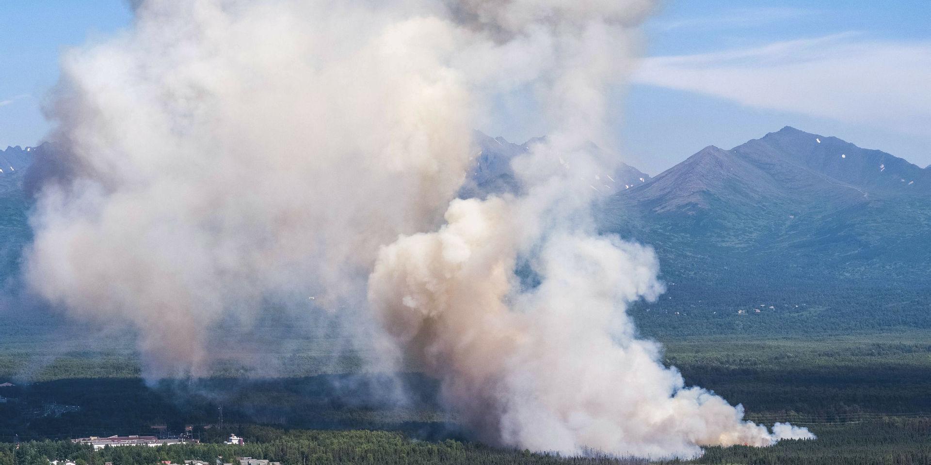 En skogsbrand i Alaska i juli. Arkivbild.