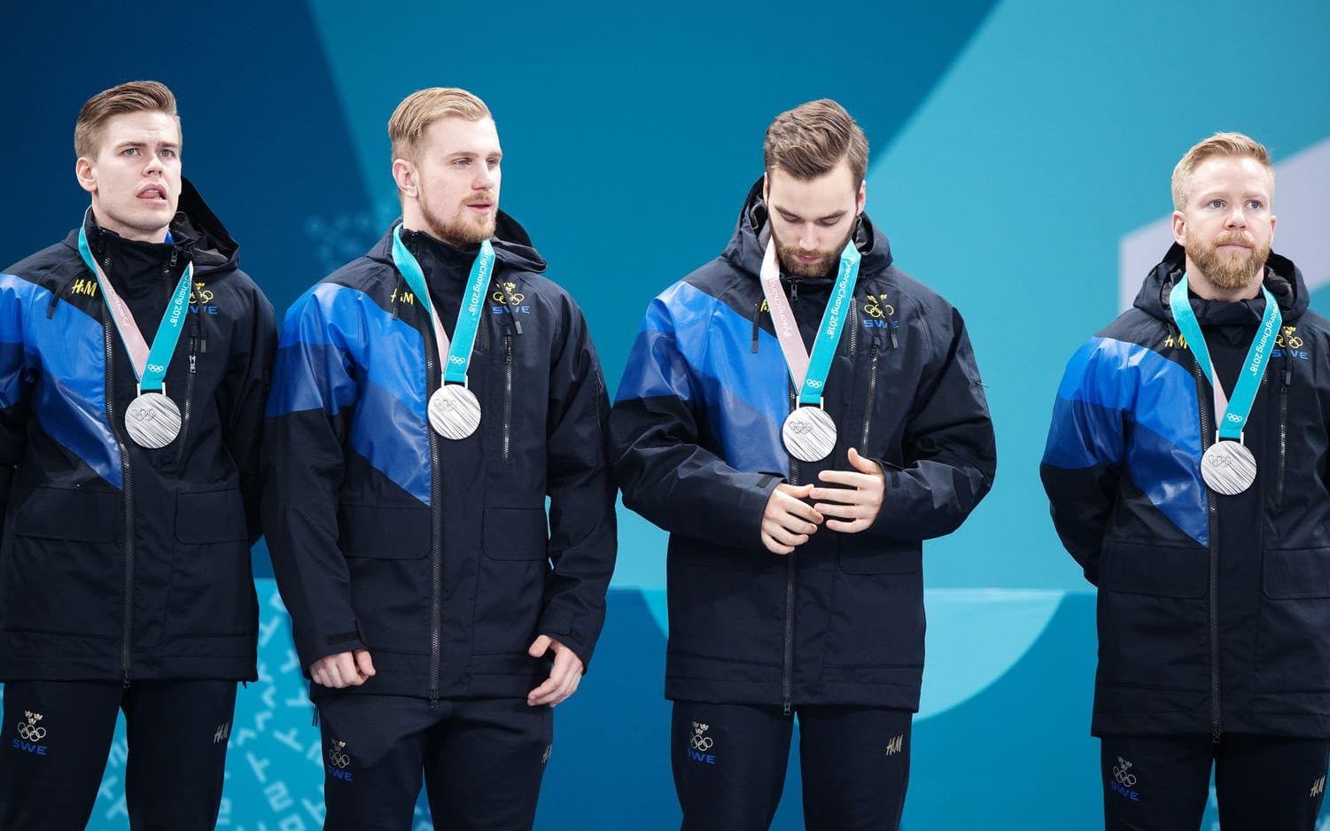 Lag Edin, med Niklas Edin, Oskar Eriksson, Rasmus Wranå, Christoffer Sundgren och reserven Henrik Leek, tog silver i curling