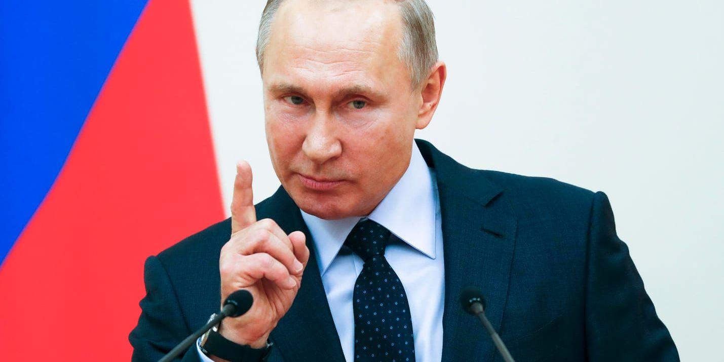 Rysslands president Vladimir Putin finns inte själv med på USA:s nya lista över mäktiga politiker, tjänstemän och affärsmän som riskerar att drabbas av sanktioner. Arkivfoto.