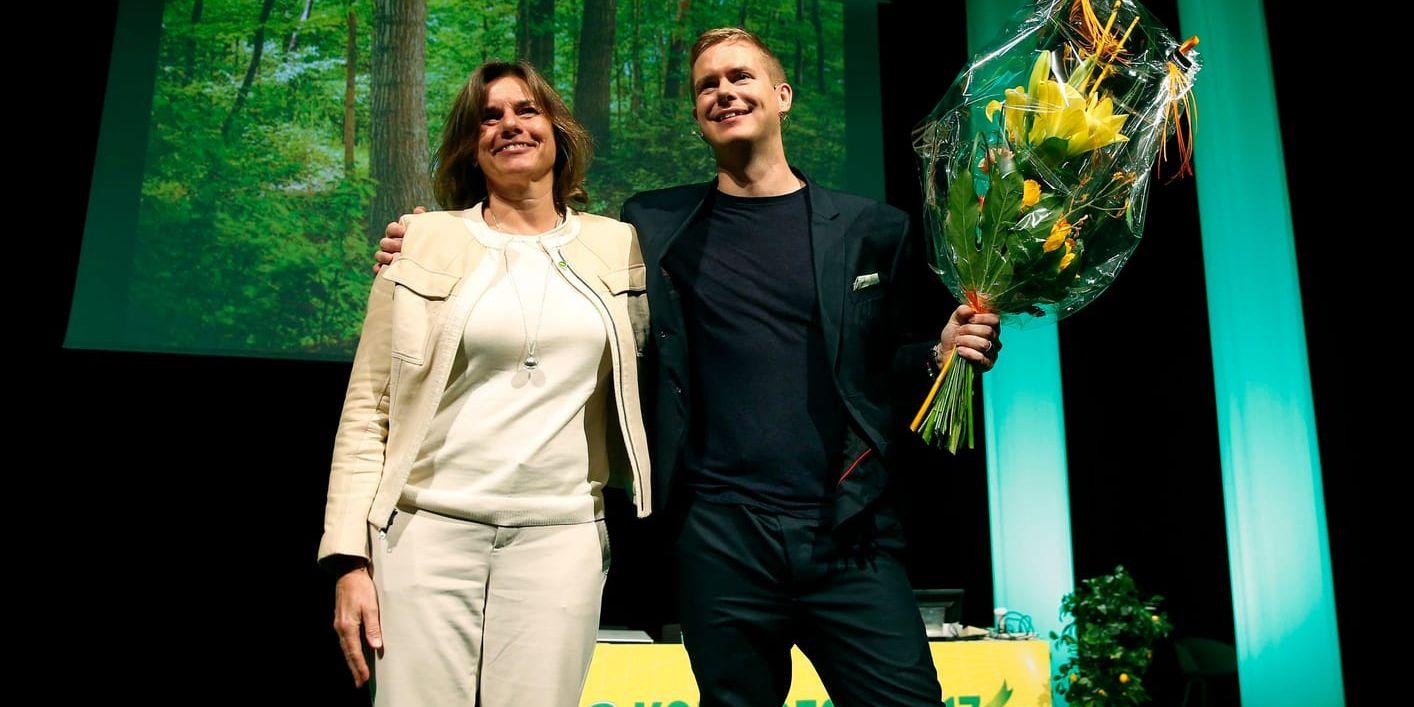 Miljöpartiets språkrör Isabella Lövin och Gustav Fridolin hävdar att partiet går in i valrörelsen med självförtroende och kamplust. Arkivbild.