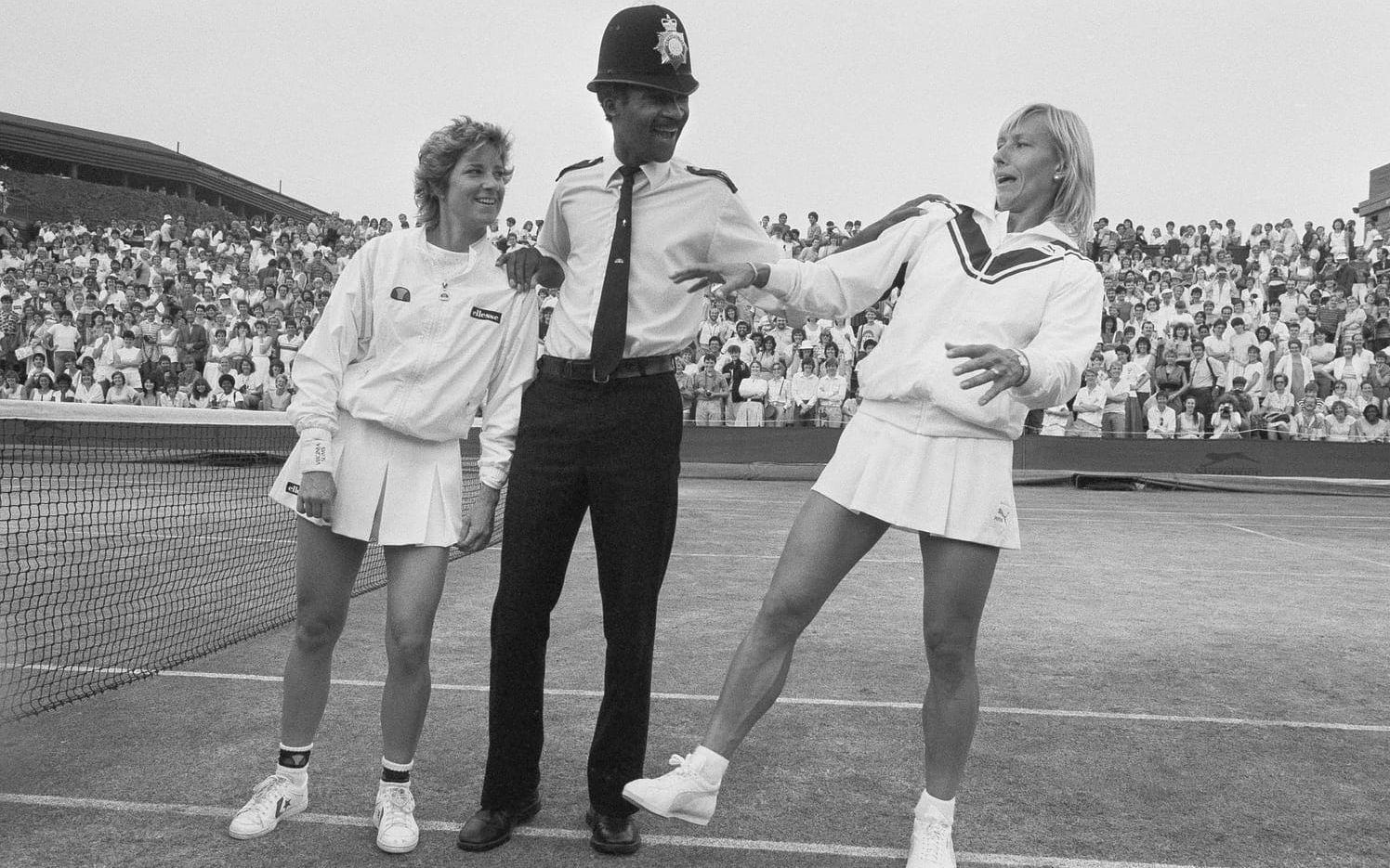 Evert och Navratilova inför en av många matcher på 1980-talet. Foto: TT