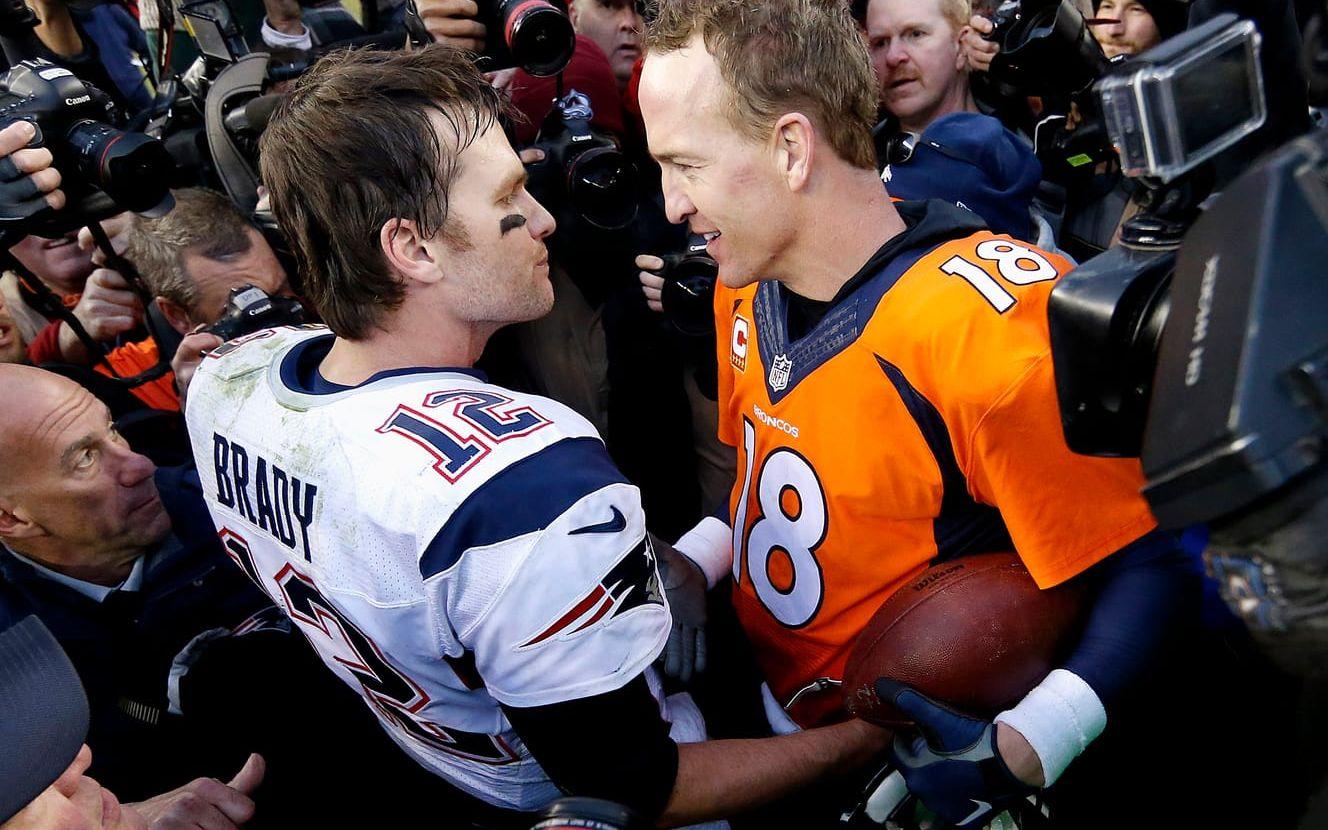 Båda har förstås vunnit mängder av individuella priser. Manning blev mästare två gånger – Brady vann Superbowl fem gånger. Foto: TT