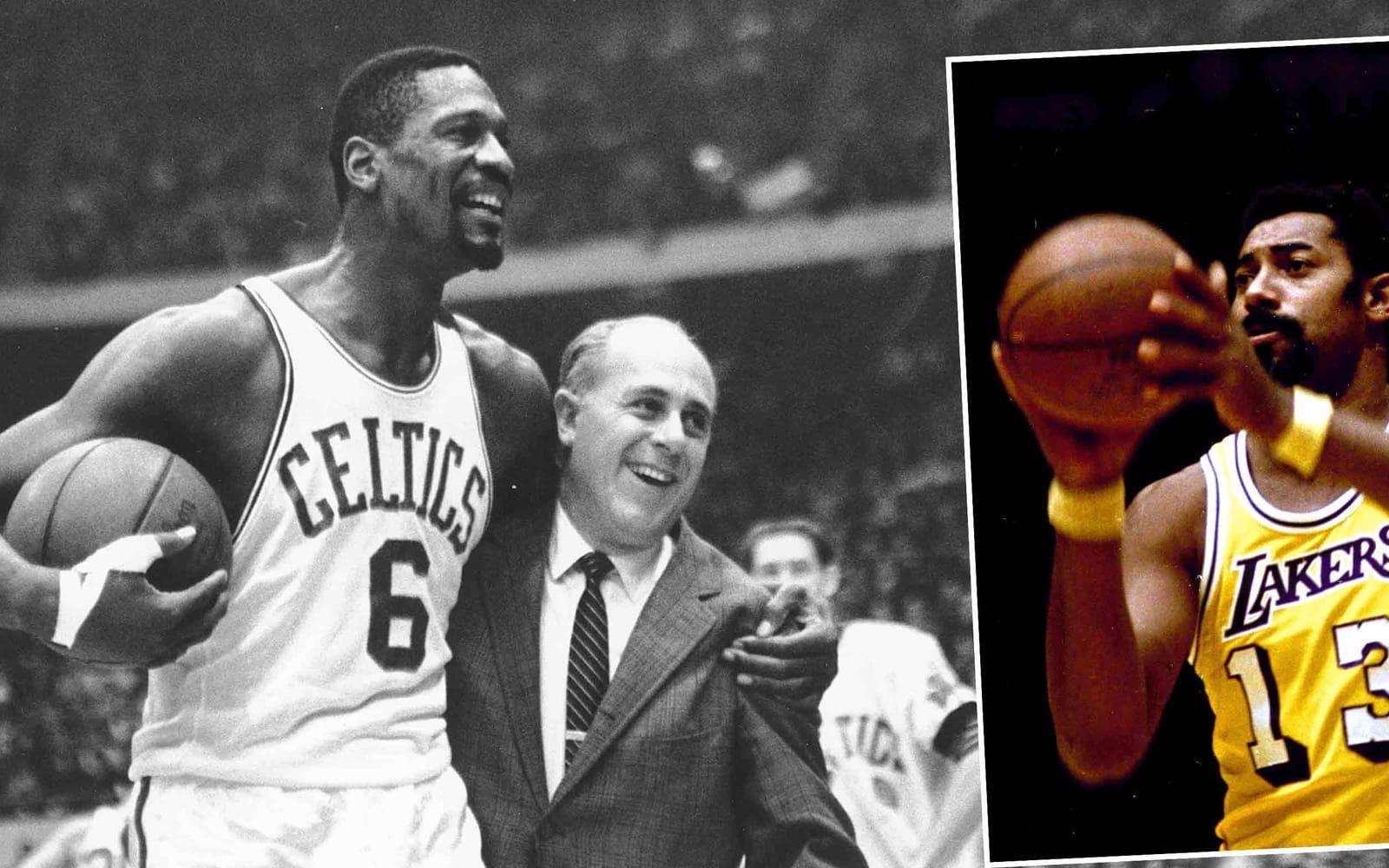 <strong>Wilt Chamberlain vs. Bill Russel.</strong> NBA-historiens största "big man-rivalitet".  Foto: TT