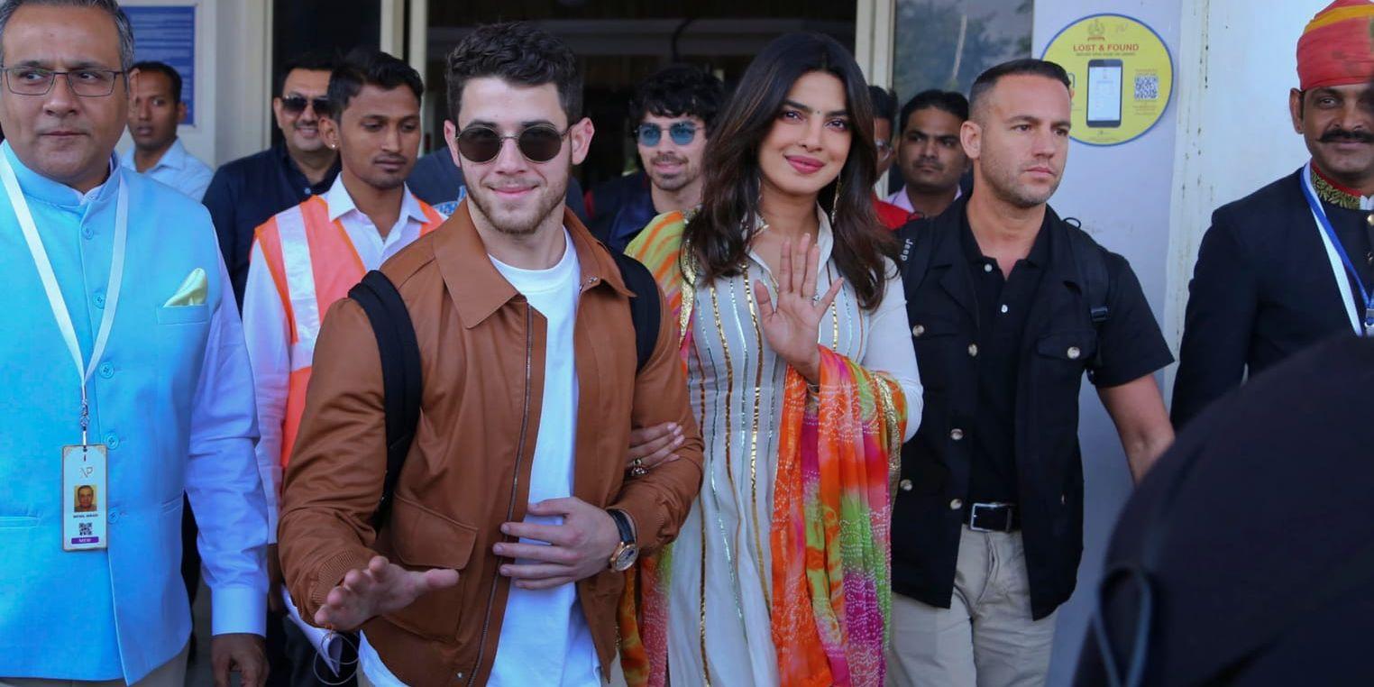 Nick Jonas och Priyanka Chopra anlände till Indien i slutet av veckan.