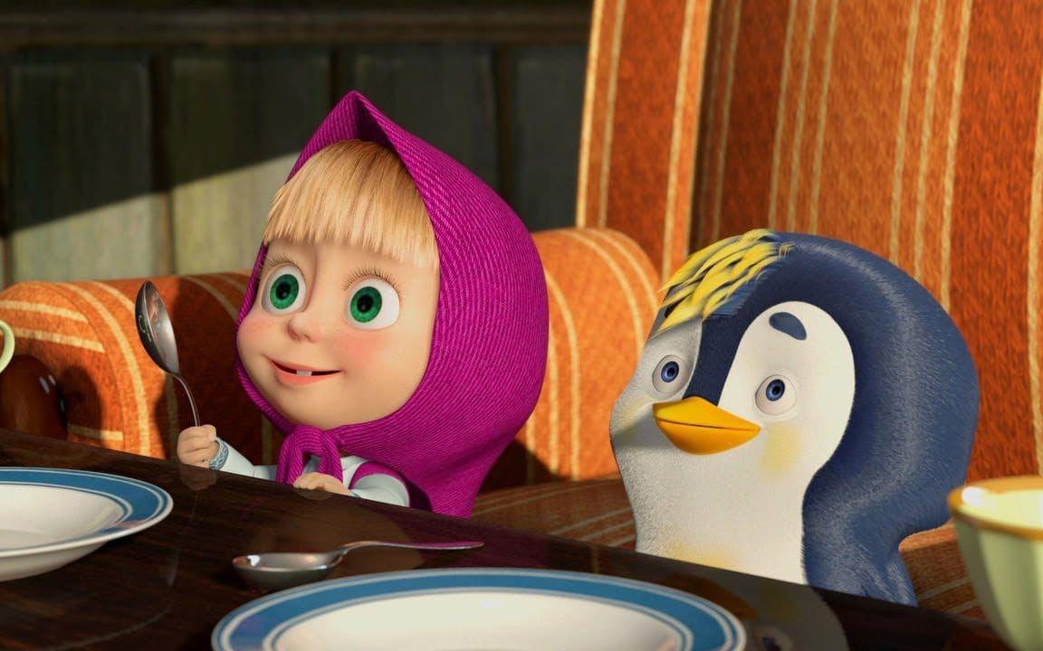 På femteplatsen hittar vi ett avsnitt av den ryska barnserien "Ма́ша и Медве́дь (Majsa och björnen)", som setts hela 2,05 miljarder gånger. Foto: Animaccord Animation Studios