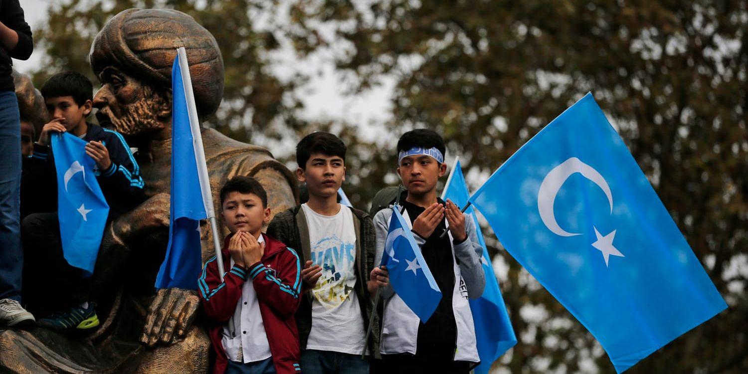 Uigurer i Turkiet protesterar mot behandlingen av folkgruppen i Kina. Arkivbild.