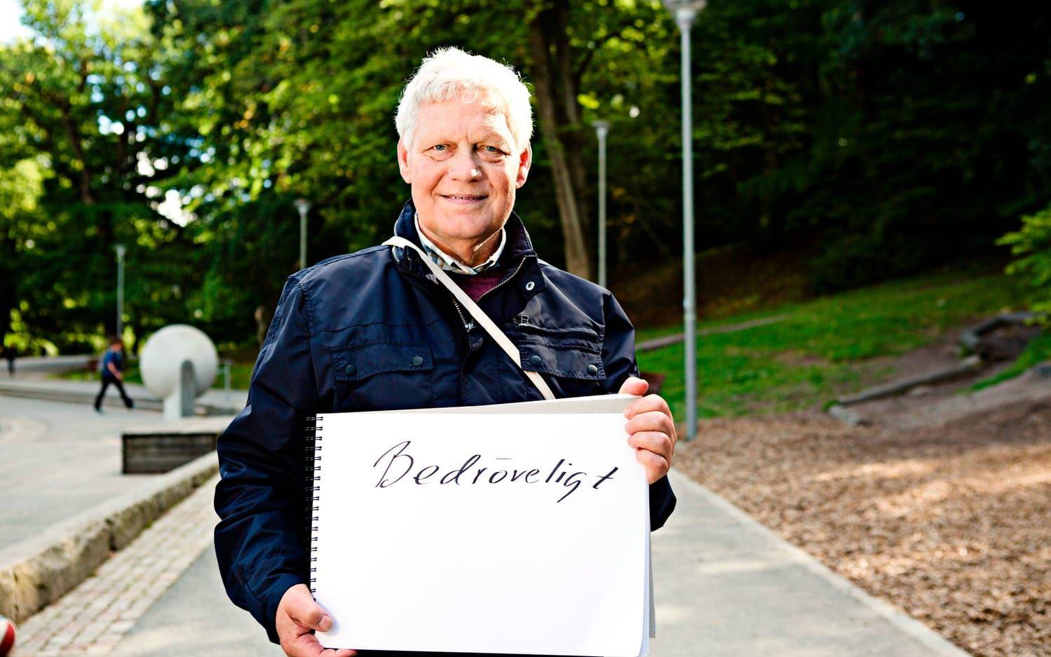 Bo Nilsson, 71 år, Kortedala – Det är bedrövligt. Jag är inte rädd att de ska skjuta mig, men jag tänker till innan jag går ut på kvällen. Ingen som bor i Göteborg är opåverkad. Det är bedrövligt det som sker. Bild: Tomas Ohlsson