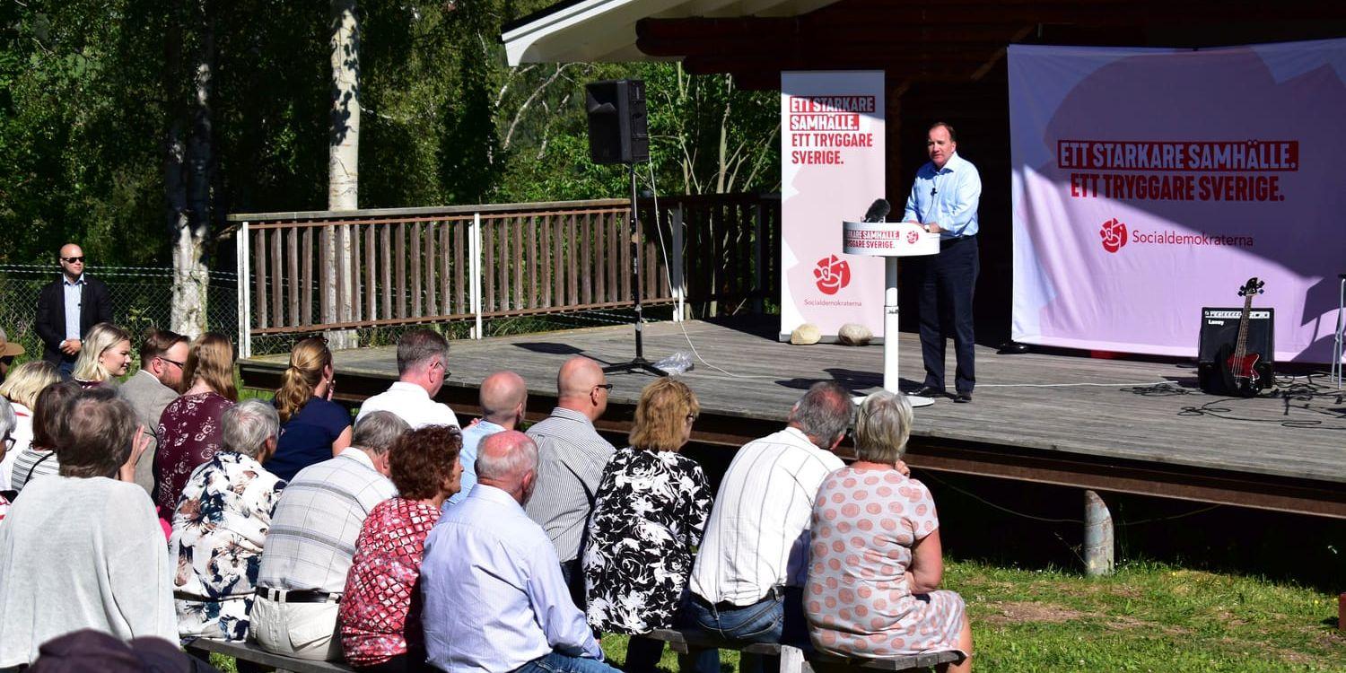 S-ledaren och statsministern Stefan Löfven håller tal vid partiets familjemöte i Hammarstrand.
