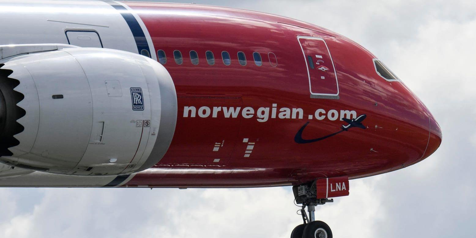 Ett Dreamliner-plan från Norwegian. Arkivbild från Arlanda.
