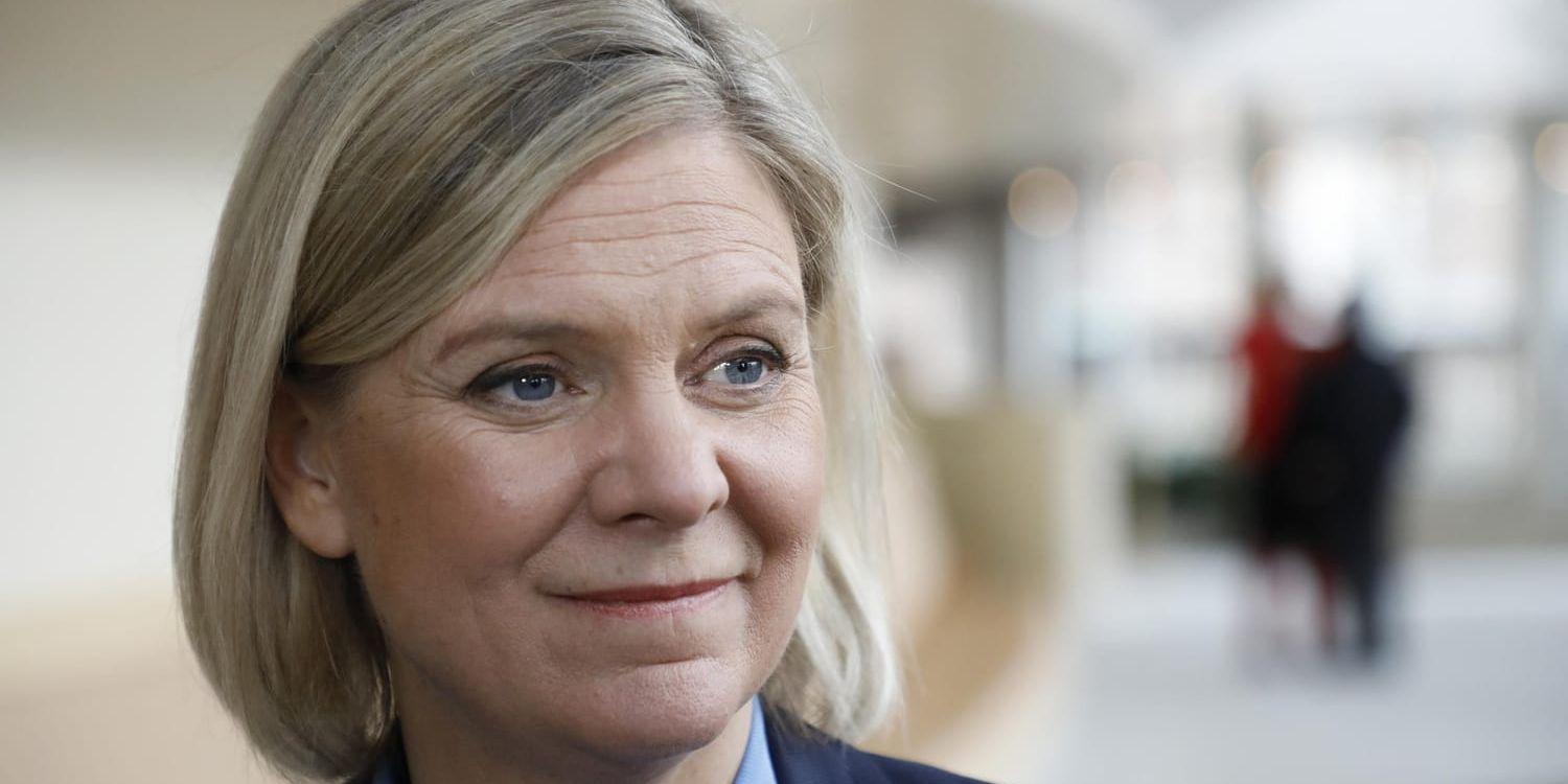 Finansminister Magdalena Andersson (S) kampanjar mot en höjd EU-nota när britterna lämnar EU. Arkivbild.