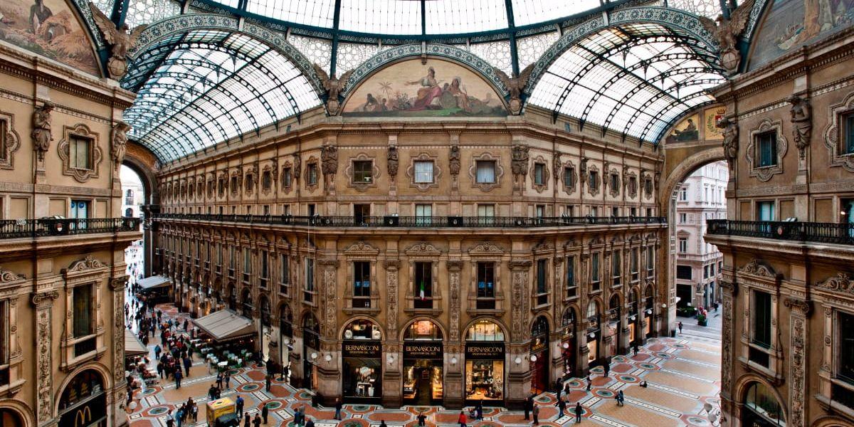 Galleria Vittoria Emanuele i Milano är full av designers. Italien har röstats fram som trendigast i Europa.