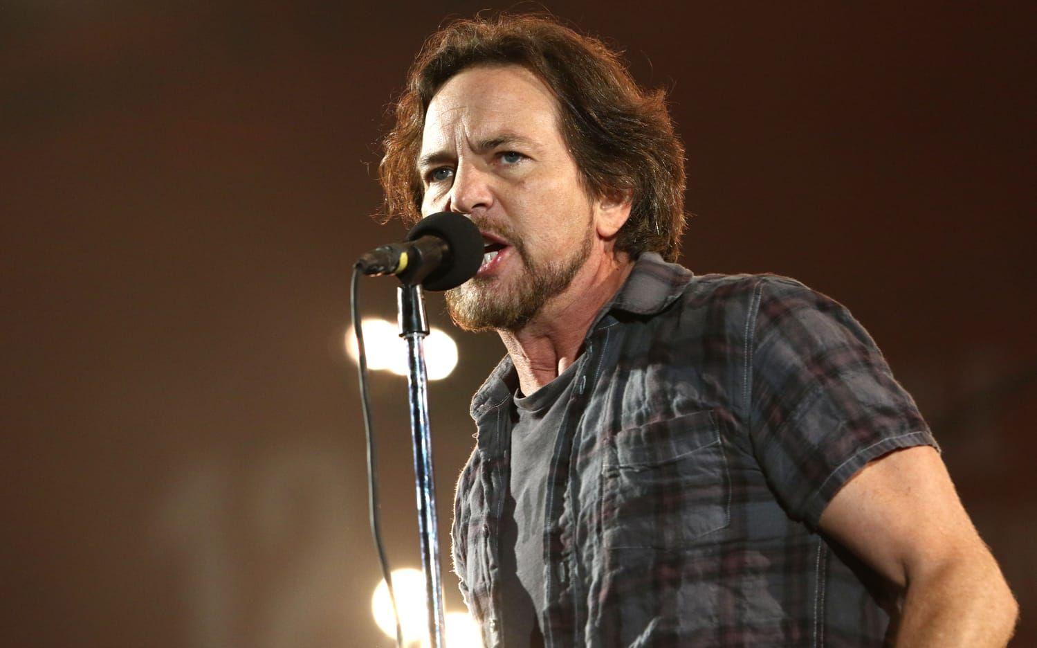 Eddie Vedders Pearl Jam ska väljas in i rockens Hall of fame. BILD: TT