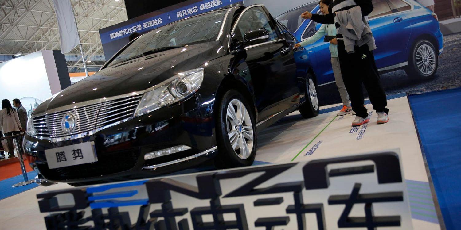 Bilförsäljningen i Kina har minskat tre månader i rad. Arkivbild