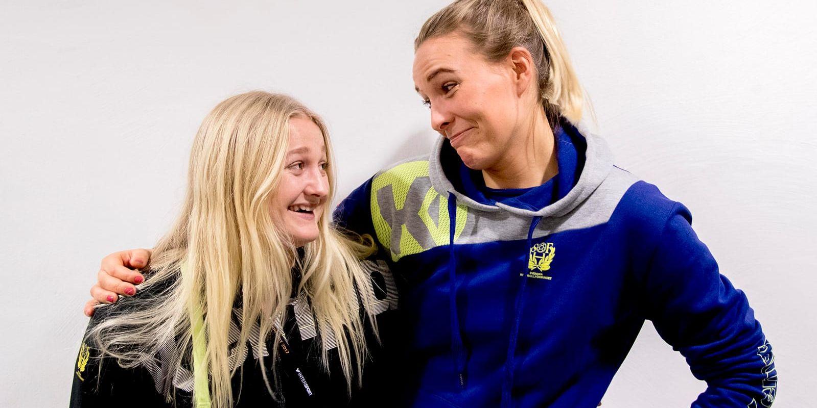 Hanna Blomstrand, till vänster, och Johanna Westberg har överraskat från nio meter i VM.