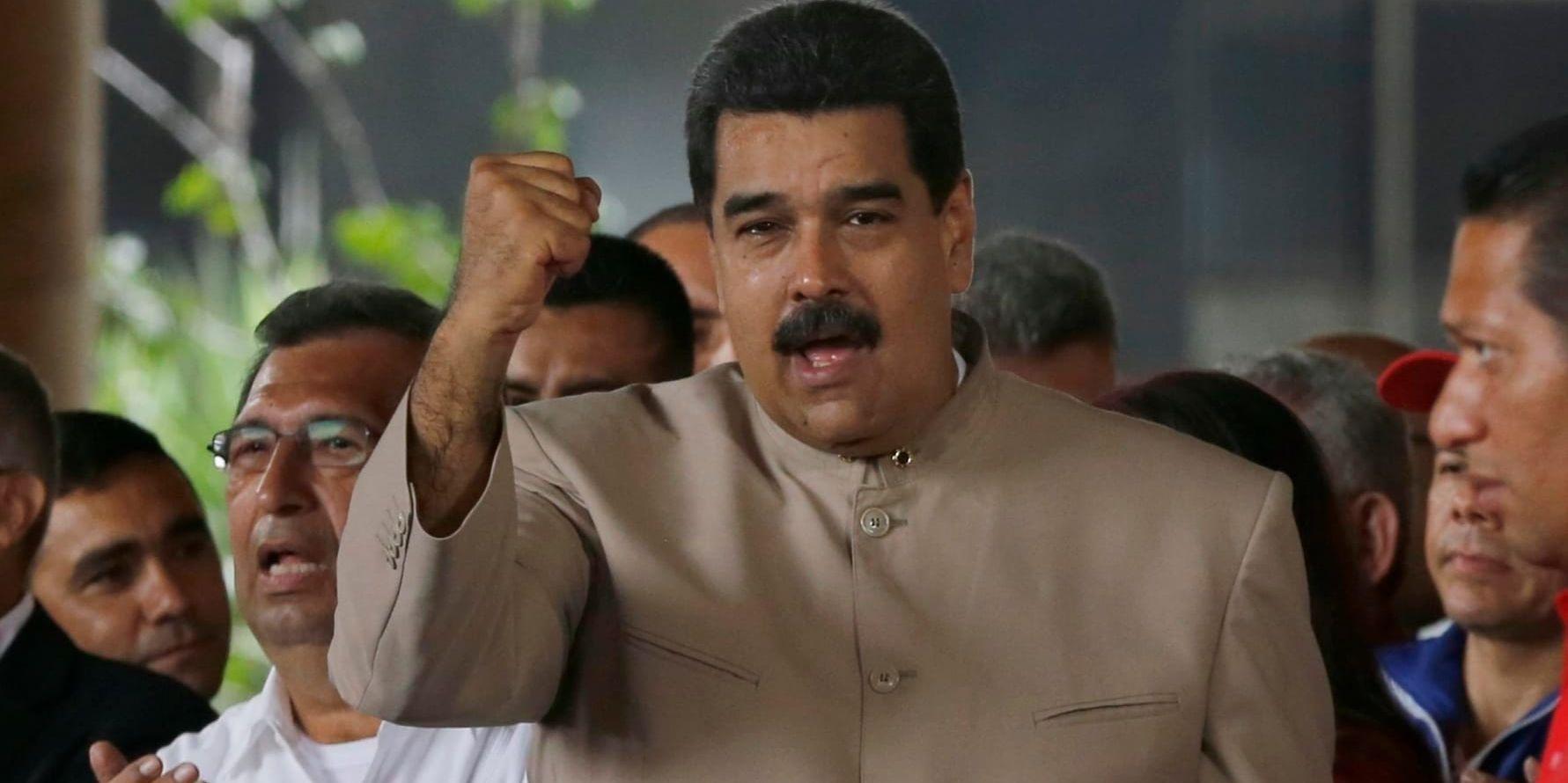 Venezuelas president Nicolás Maduro siktar på att bli omvald i presidentvalet den 22 april. Arkivbild.