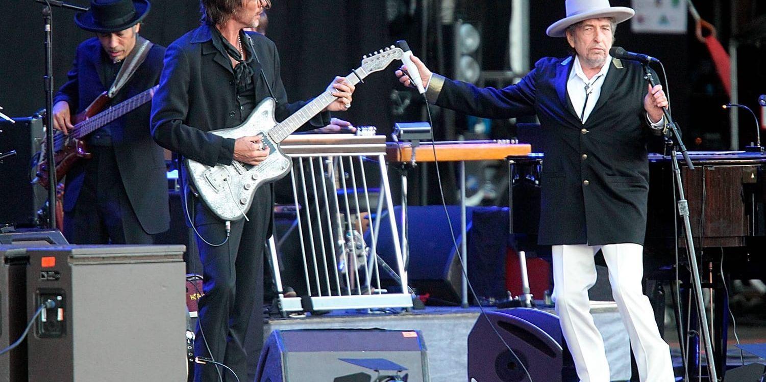 Bob Dylan sade inte ett ord mellan låtarna när han uppträdde i Stockholm. Obs: bilden är från ett annat tillfälle. Arkivbild.