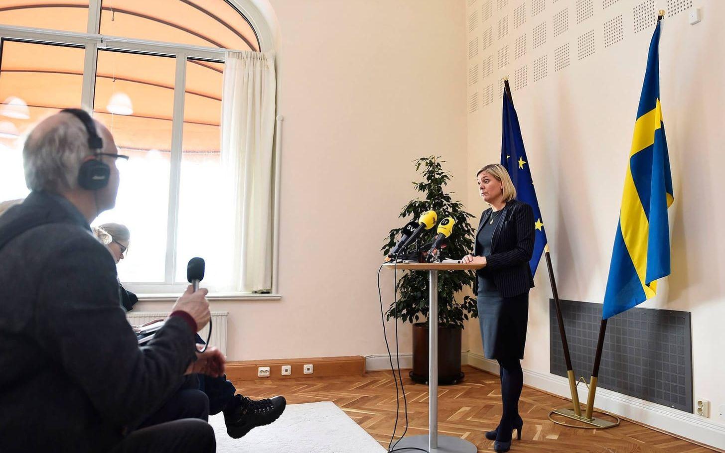 Beskedet kom på en presskonferens med finansminister Magdalena Andersson tidigare idag.