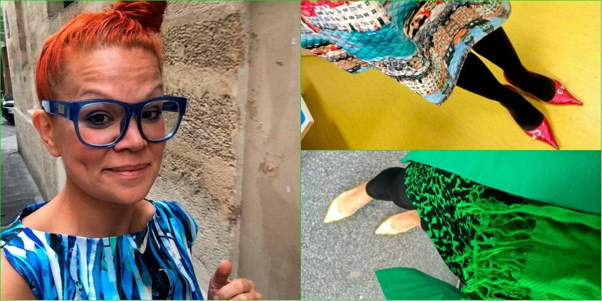 Färgstark. Modeskaparen Maxjenny Forslund kläder finns nu också Röhsska museets samlingar: tre ponchos med tillhörande leggings.