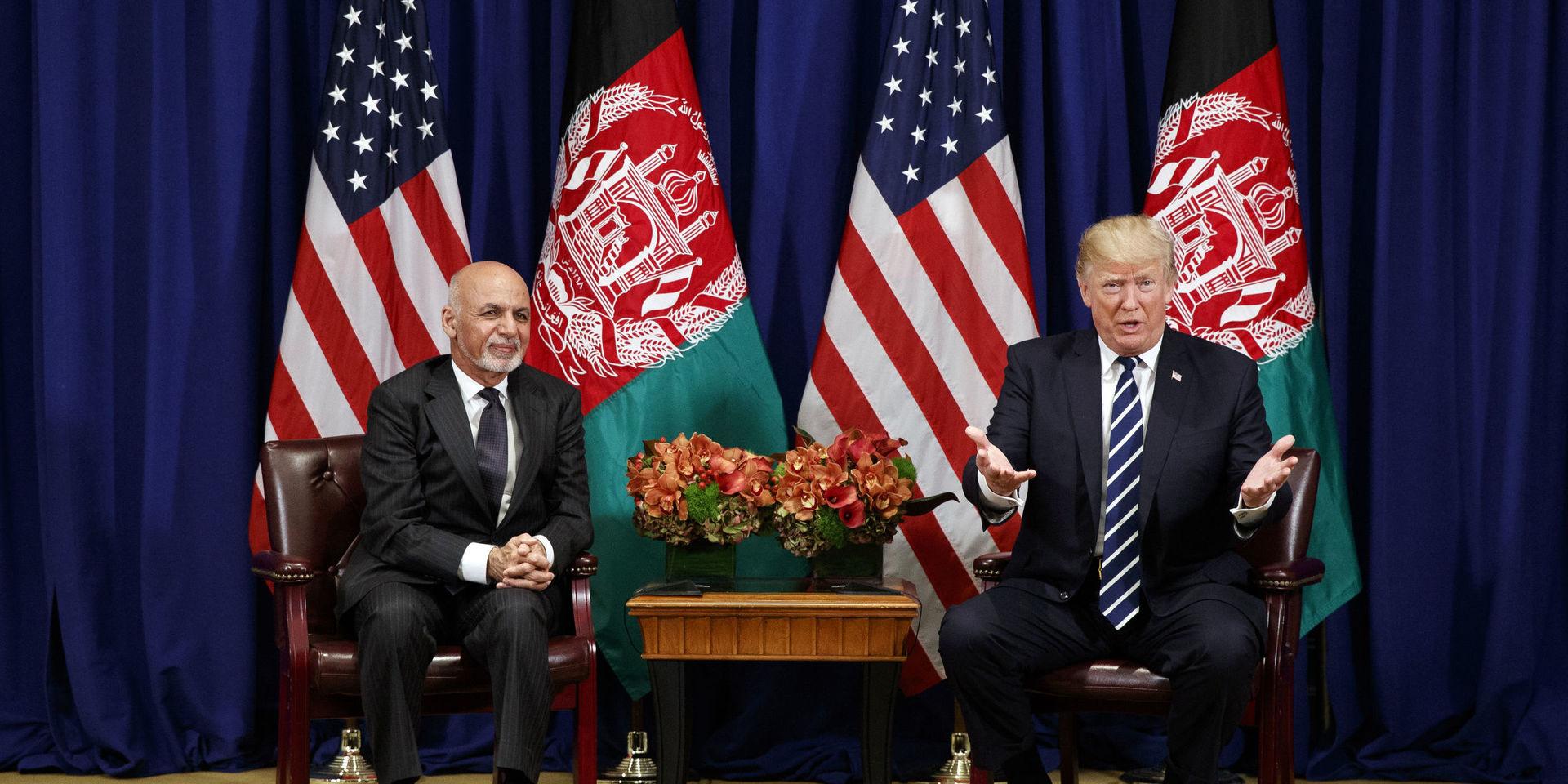 Två presidenter. USA:s president Donald Trump möter Afghanistans president Ashraf Ghani under FN:s generalförsamling i september 2017.