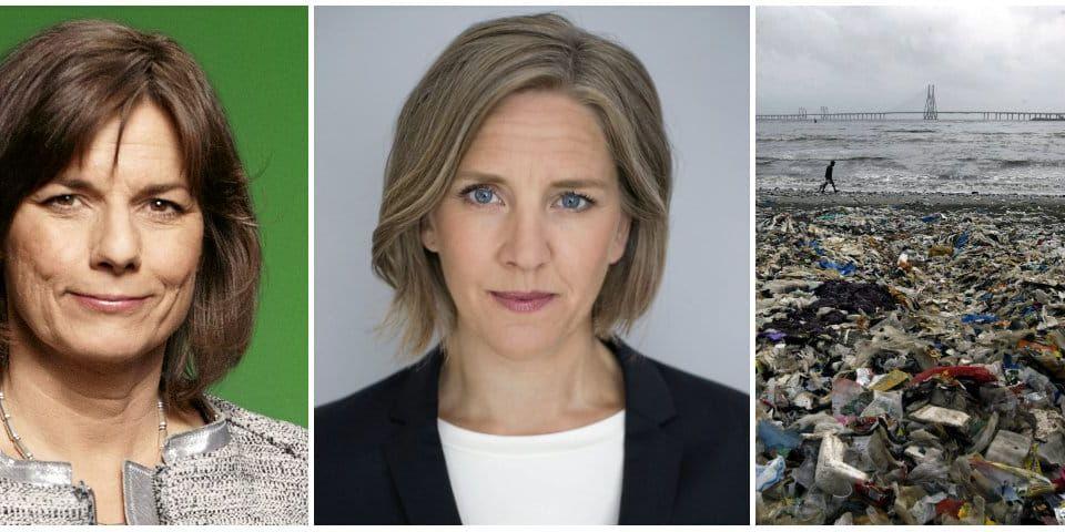 Isabella Lövin (MP), klimatminister och språkrör för Miljöpartiet de gröna och Karolina Skog (MP), miljöminister