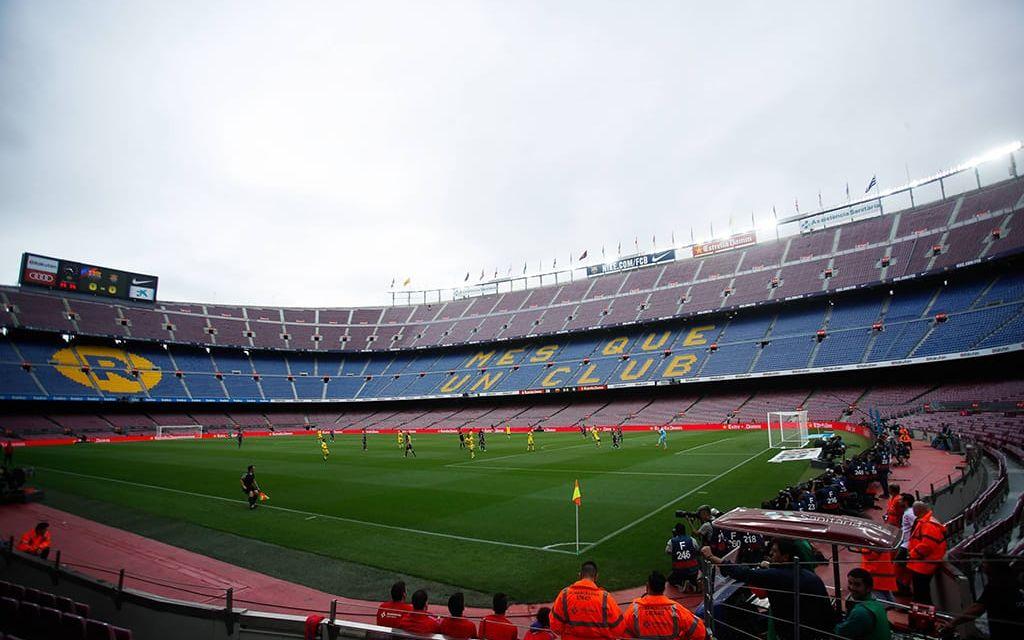 Klubbens arena Camp Nou kommer vara helt stängd. De guidade turerna runt arenan stoppas under dagen. Bild: Bildbyrån