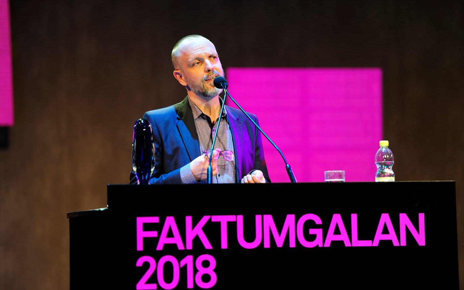 Mattias Ståhle från Eskilstunakuriren fick pris i kategorin Årets avslöjare med reportaget Trollfabriken.