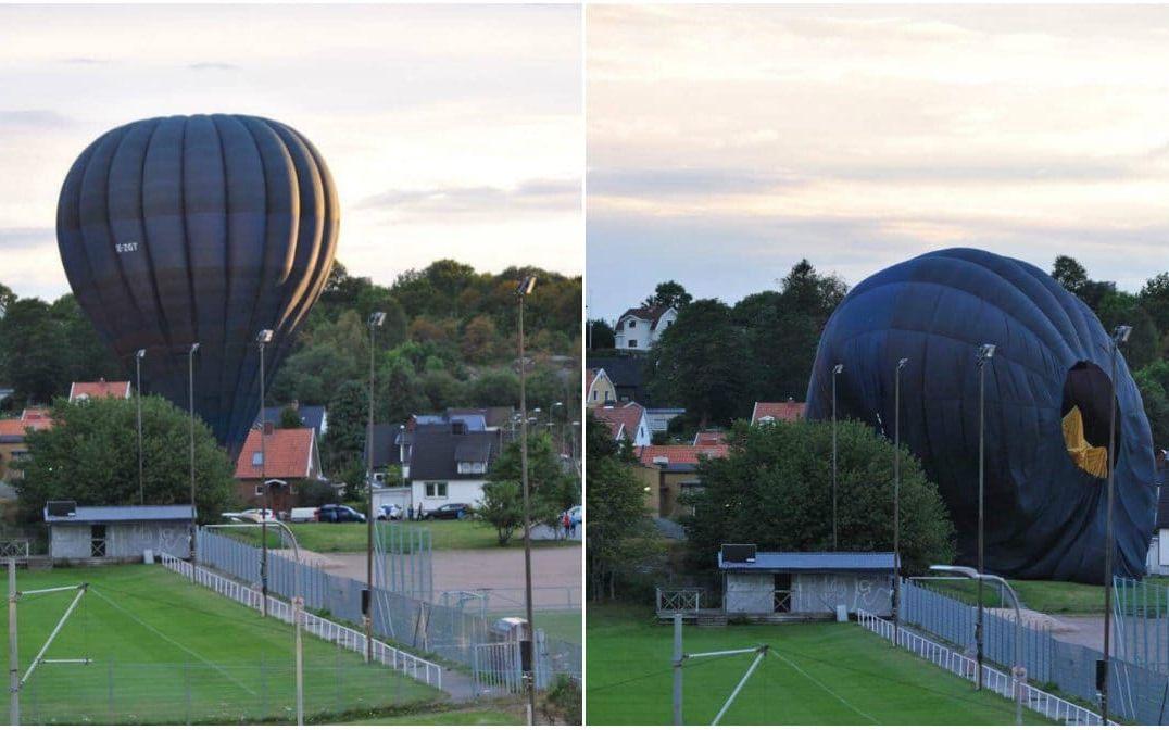 En luftballongfärd över Göteborg såg ut att sluta olyckligt enligt åskådare på platsen. Bild: Läsarbild
