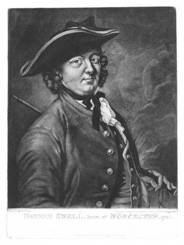Hannah Snell (1723-1792). Tjänstgjorde brittiska flottan utklädd till man 1747-1750. Bild: Wellcome