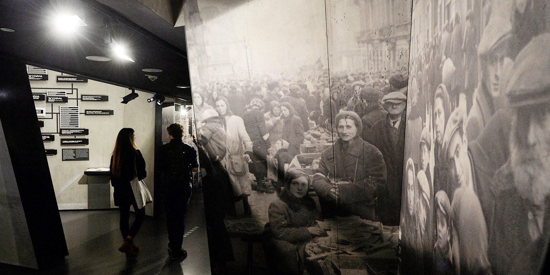 Bilder från Polin-museumets segment som behandlar Förintelsen i Polen.