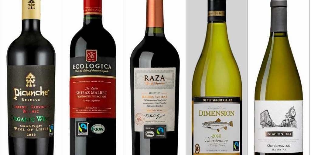 Fem av de etiskt märkta vinerna får fyra fyrar. Bästa köp av dem är chilenska Pinunche Cabernet sauvignon malbec reserver för 89 kronor. Testa till älgfärsbiffar.