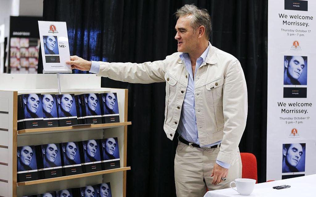 Bilden är från när Morrissey släppte sin självbiografi på Akademibokhandeln i Nordstan i Göteborg 2013. Foto: Adam Ihse / TT