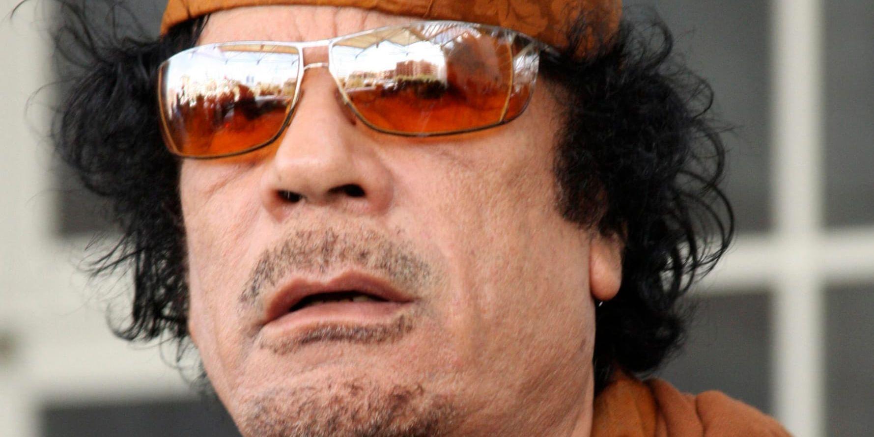 Libyens numera döde diktator Muammar Gaddafi 2009. Arkivbild.
