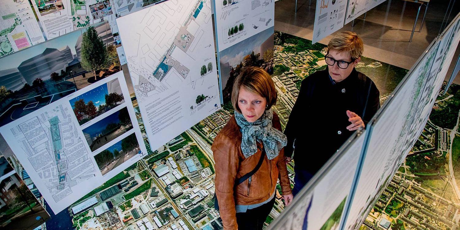 Hanna Hansson vill skapa tryggare ytor vid Selma Lagerlöfs torg. Till höger: Kristina Hulterström.
