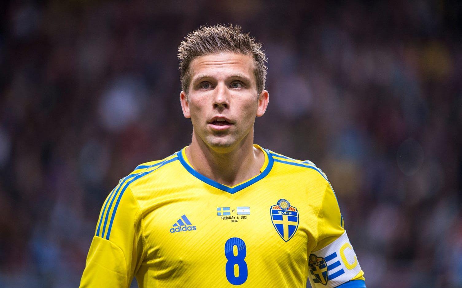 Anders Svensson, försvarare. 148 landskamper - mer än någon annan manlig spelare i svenska landslaget. Bild: Bildbyrån
