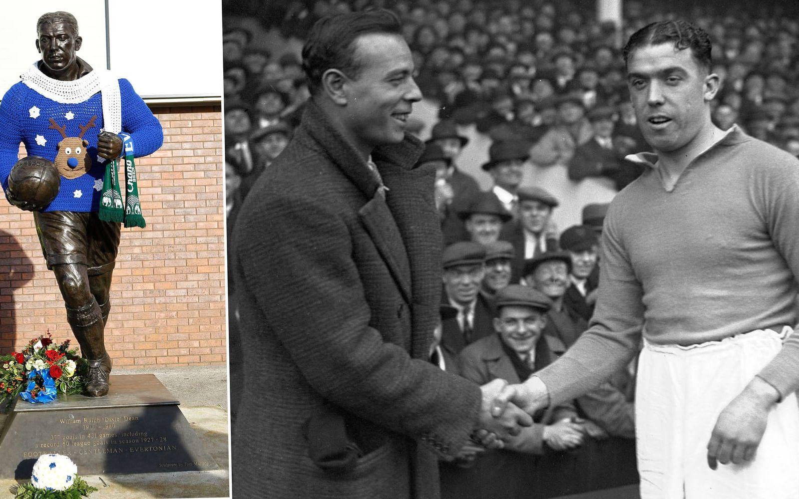 <strong>Dixie Dean.</strong> Anfallaren är en av Evertons främsta spelare genom tiderna och säsongen 1927-1928 gjorde han ofattbara 60 mål. Två år senare var han med om att åka ur den engelska högstadivisionen. Foto: Bildbyrån/TT