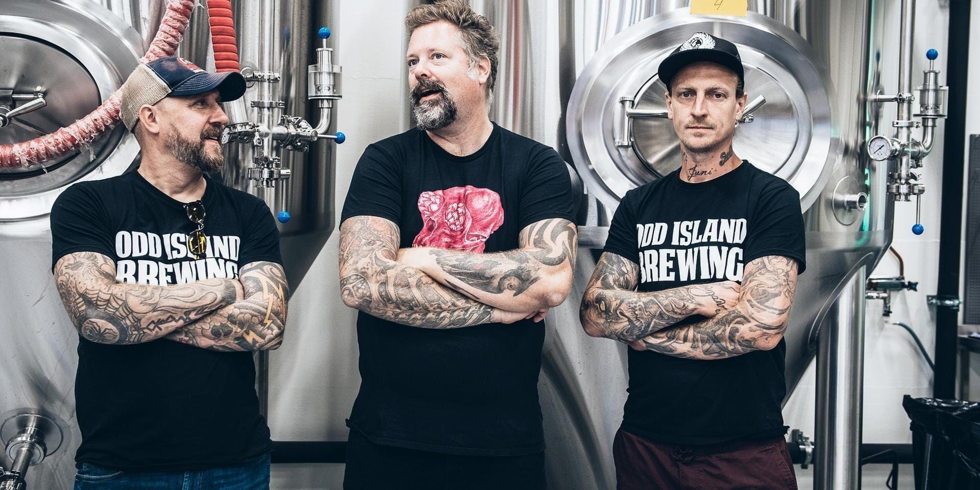 Odd Island är ett av de bryggerier som tvingas att göra om sin verksamhet efter kommunens beslut. På bilden Daniel Forsman, Peter Iwers, Daniel Svensson.