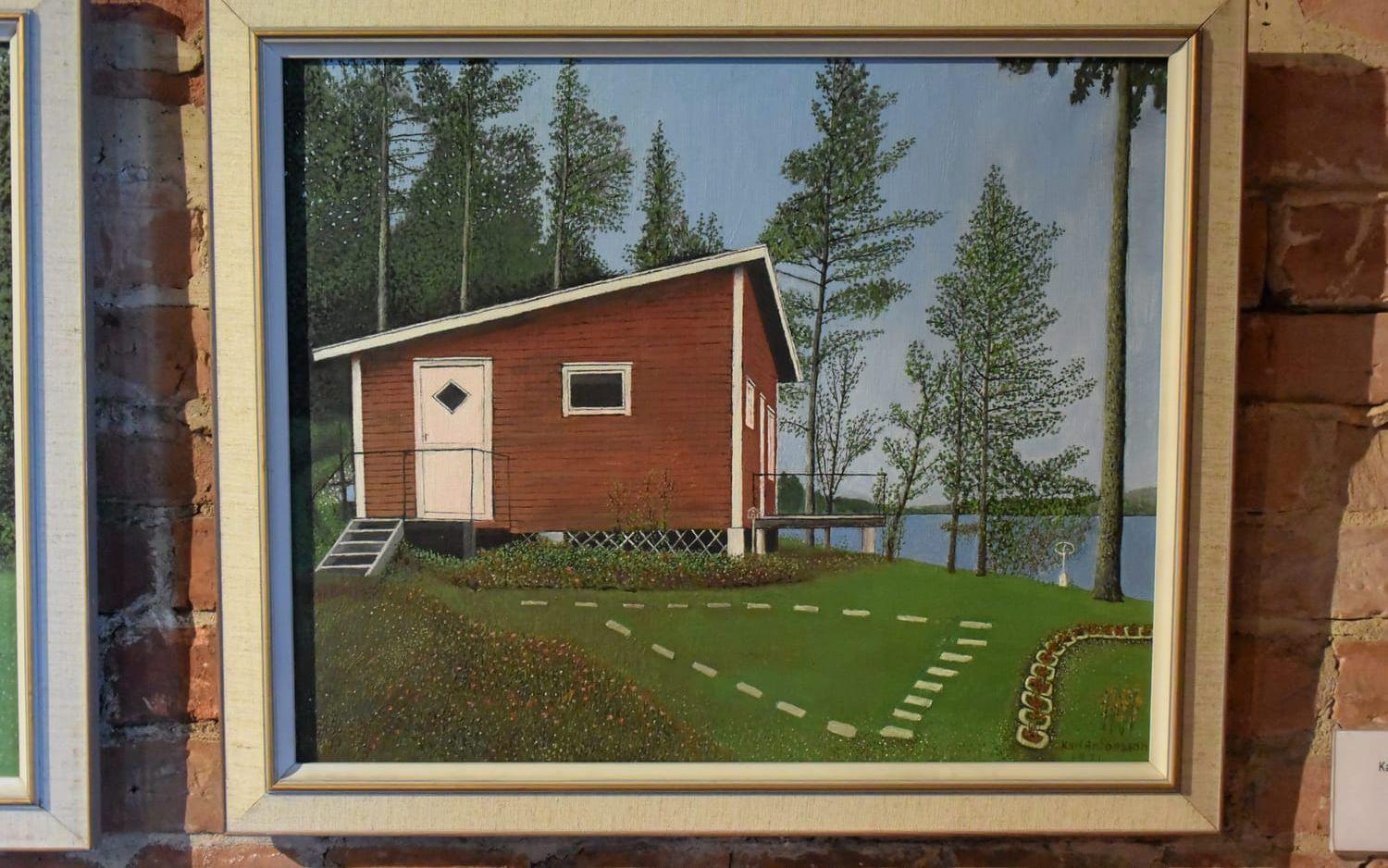 En liten målning av Karl Antonsson som prickar in en villaområdesångest med samma precision som Tunbjörks fotografier av Landet utom sig en gång gjorde. Foto: Torbjörn Steijner