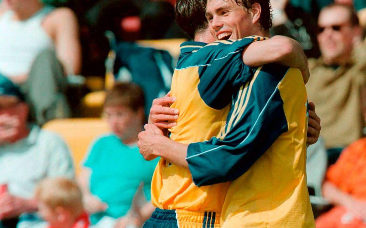 I det svenska U21-landslaget 2000.